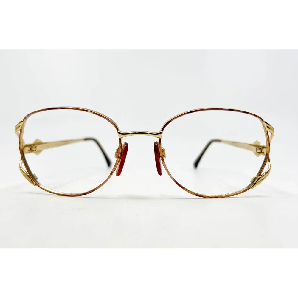 Luxottica Eyeglasses Womens Gold 2184 G505 Italy Oval Frame 130